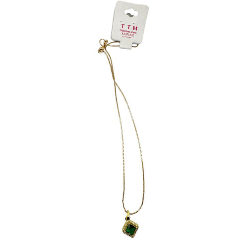 Garnet Glamour Green Stone jewellery Set - D82 - 2
